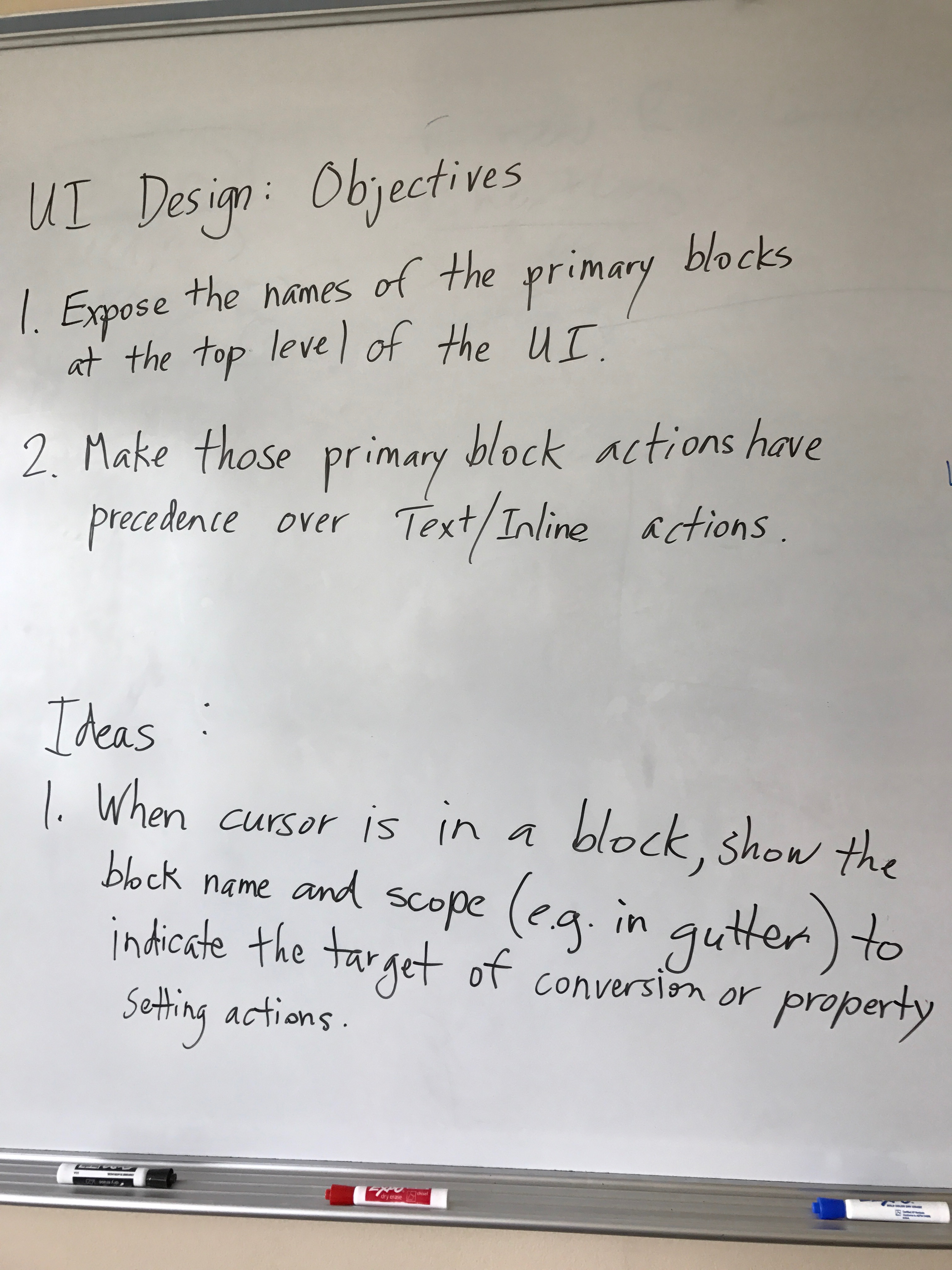 UI objectives