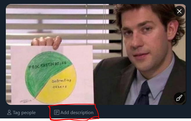 Jim Halpert from The Office (US version) holding a pie chart: 60% Procrastination; 39% Distracting Others; 1% Critical Thinking