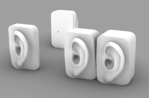 Render of CAD ear models, produced by Zhihao Tang for TE401F in 2021