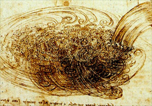 Leonardo DaVinci drawing of turbulence model