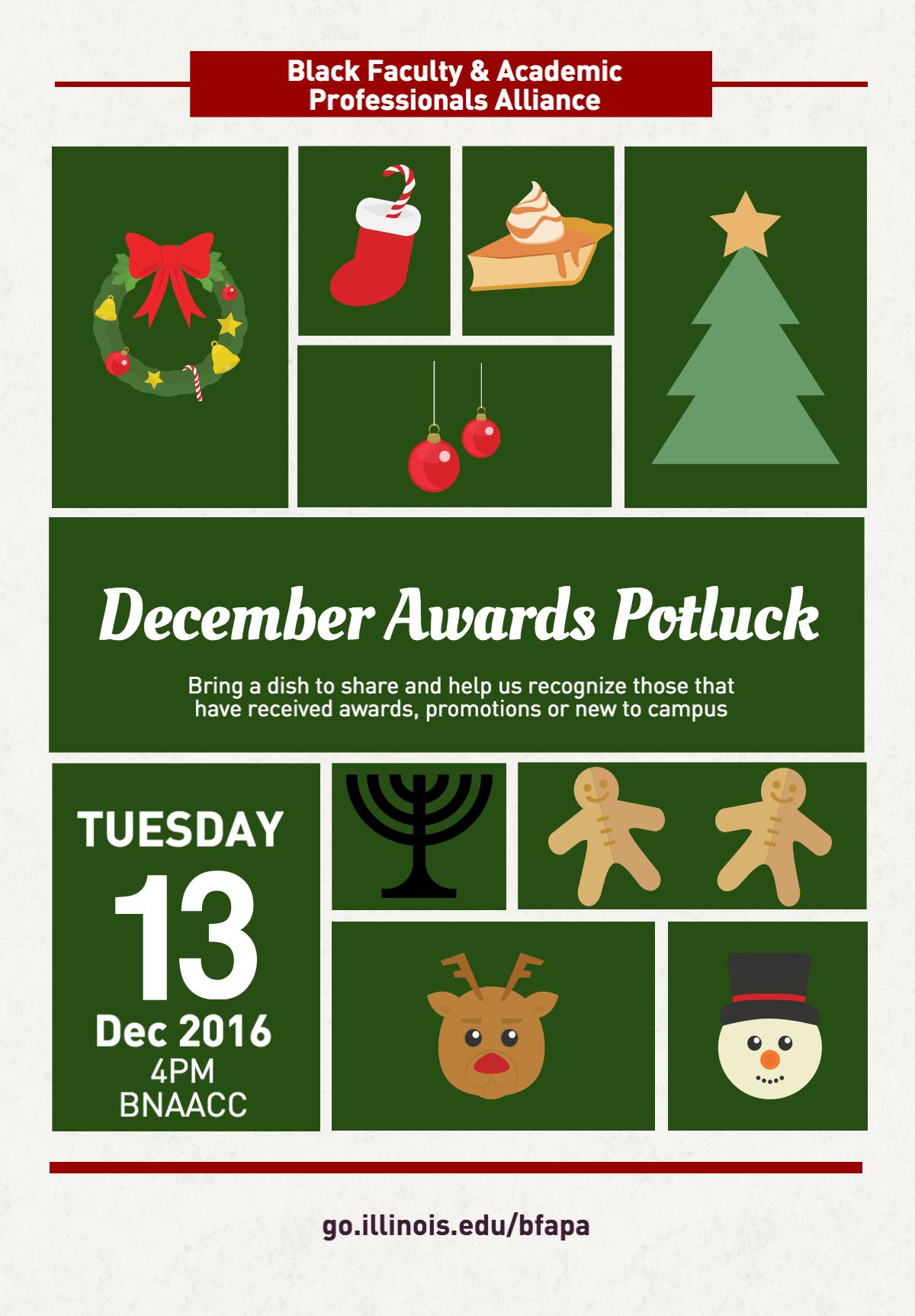 December Awards Potluck Tuesday December 13th Black Faculty and Professionals Alliance