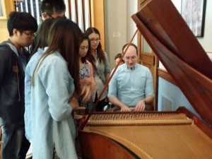 Music director, Christopher Holman, and collaborative pianists in Performance Practice class.