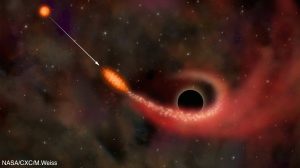 Artist's impression of a star being tidally disrupted by a supermassive black hole