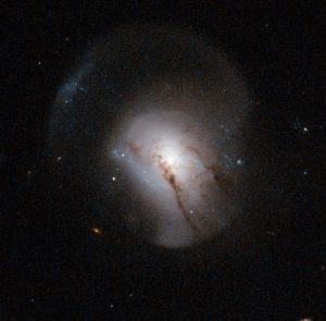 Image of galaxy with extended features from a recent merger