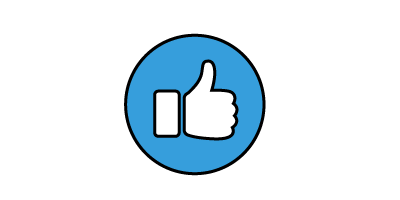 Thumbs up, "like" icon for social media.