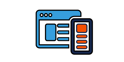 Content on desktop and mobile devices.