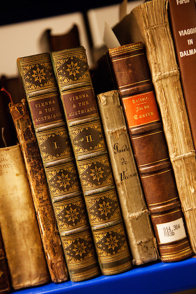 Vienna and the Austrians 1 and 2 are visible among a collection of old books.