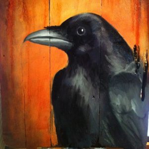 Crow painting by Chandra Foxglove