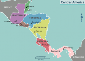  "Map of Central America" by Cacahuate, amendments by Joelf - Own work based on the blank world map. Licensed under CC BY-SA 4.0-3.0-2.5-2.0-1.0 via Wikimedia Commons - https://commons.wikimedia.org/wiki/File:Map_of_Central_America.png#/media/File:Map_of_Central_America.png 