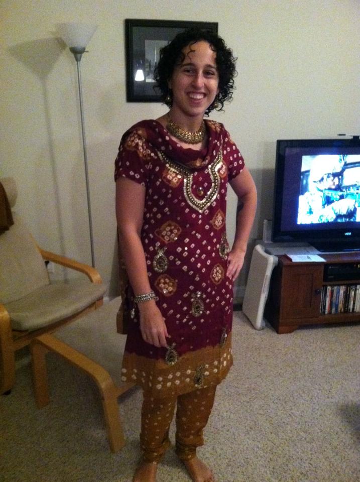 Me wearing a salwar kameez to attend an Indian cultural function on campus.