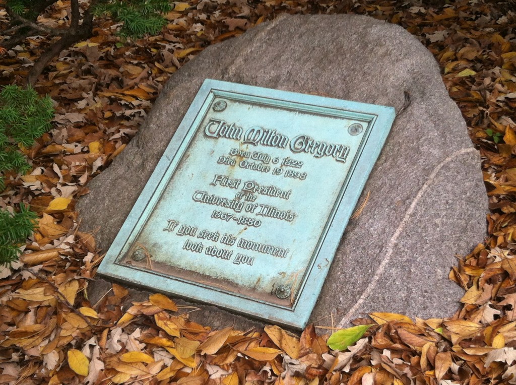 The grave marker for the first President of the University of Illinois.