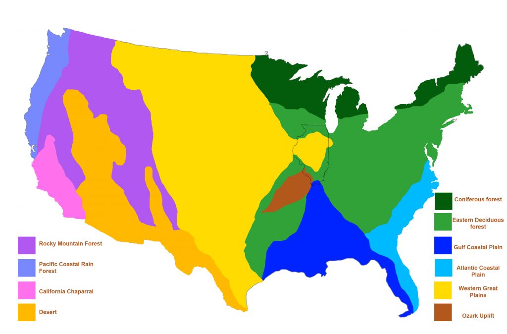map of biomes in US