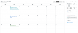 Screenshot of Canvas Calendar