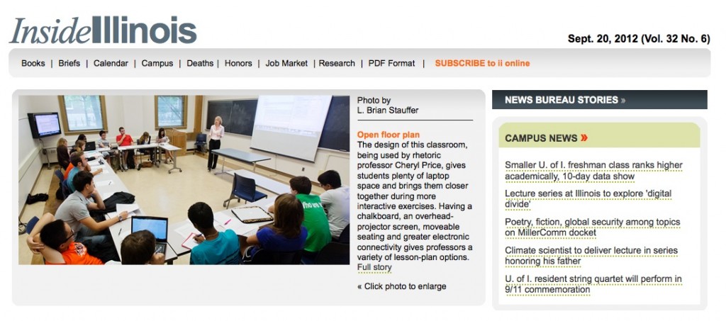 Front Page snapshot from Inside Illinois - classroom in HAB
