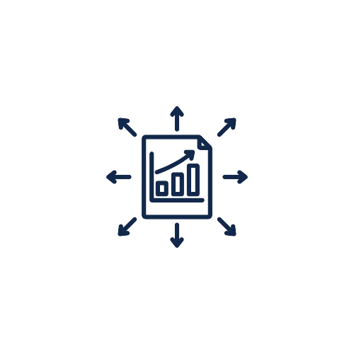 Vector image icon of data from a research paper being disseminated