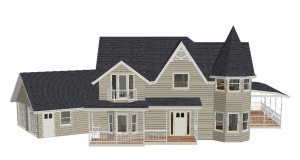3-D Rendered House