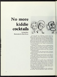 'No More Kiddie Cocktails" by Jane Karr From: https://archive.org/details/illio197481univ