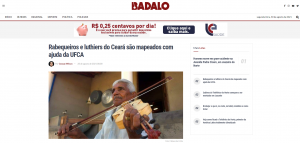 News Clipping from Badalo Rabequeiros e luthiers do Ceará são mapeados com ajuda da UFCA