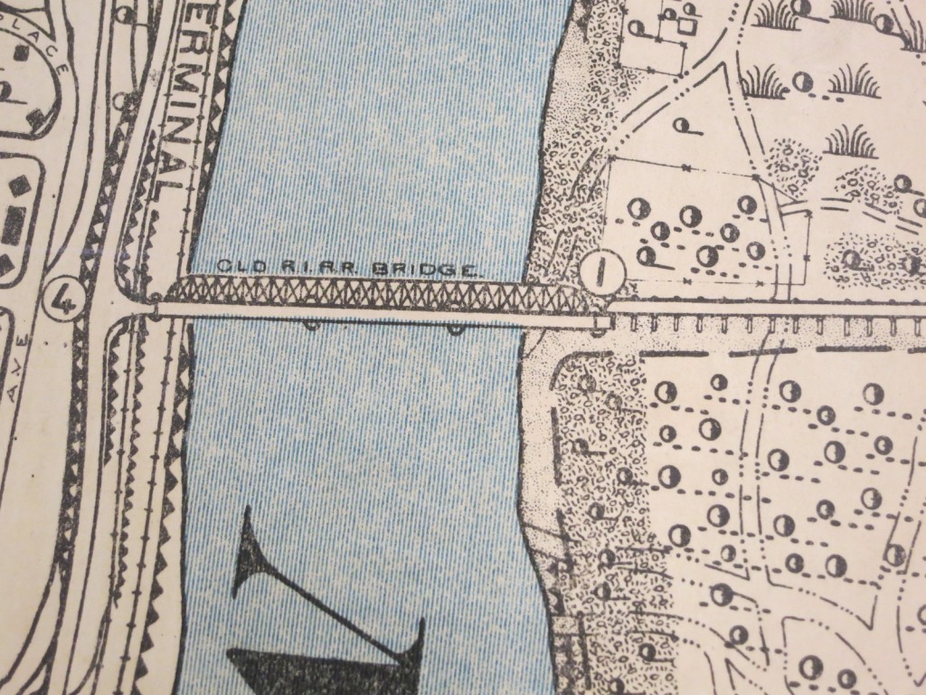 Bridges on the Fort Leavenworth War Game Map are often depicted in profile.