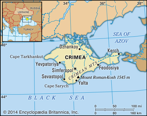 Modern map of Crimea. Source: britannica.com