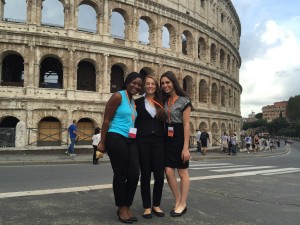 PHL Scholars Chelsea Peterson (center) and Anna Kanfer (right) with Congress presenter Mammie Hutchful, Ghana.