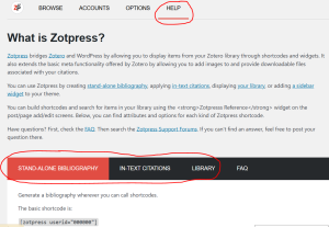 The Zotpress in-plugin help collection