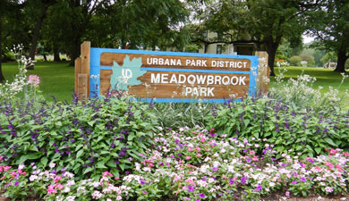 Meadowbrook Park welcome sign