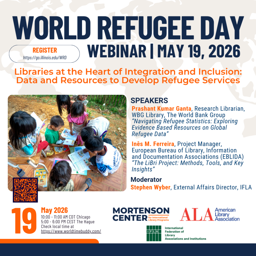 Decorative image of flyer for the World Refugee Day webinar.