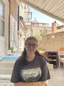 Refia in a city abroad.