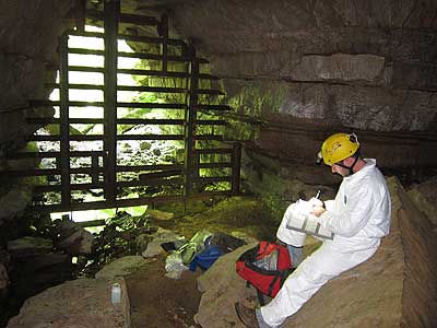 Aron Katz in a cave