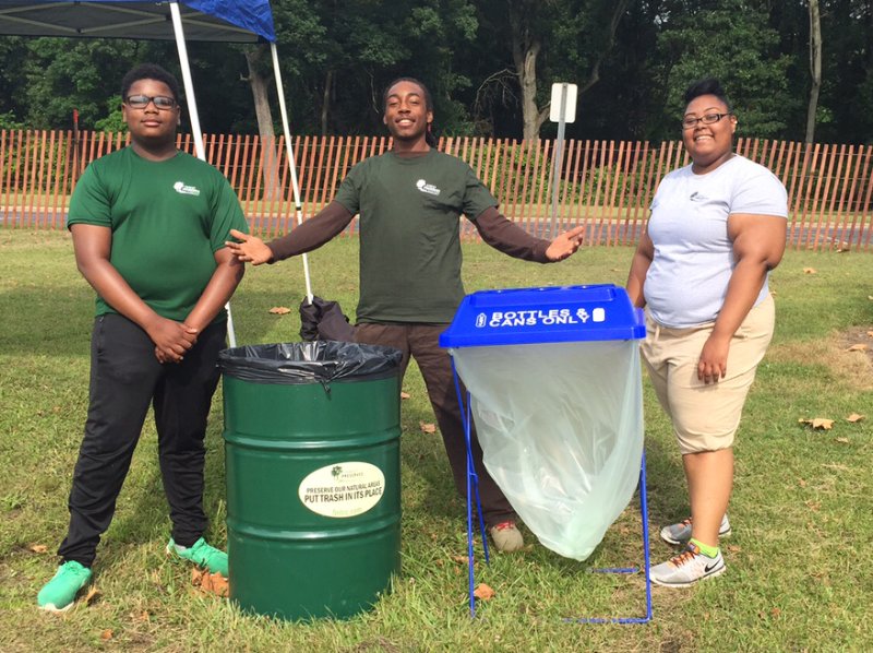 Bins at a zero waste event