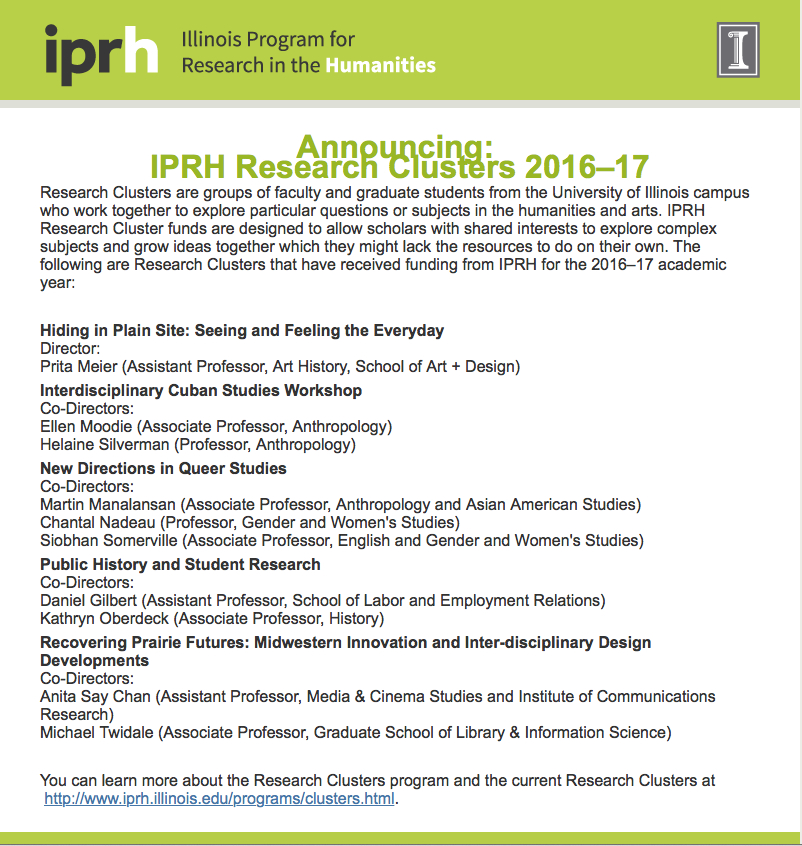 IPRH announces Cuban Studies Workshop