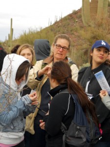 Margaret working with students on plant-associated microbes in Arizona