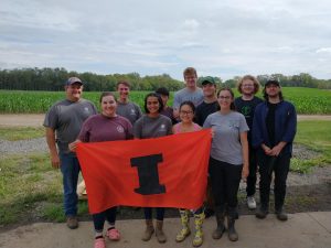 UIUC 2021 Soil Judging team at the regional competition in Dillon, IL, with Wetland Group Soil Scientist coaches Scott Wiesbrook (back left) and Elizabeth Miernicki (front right).