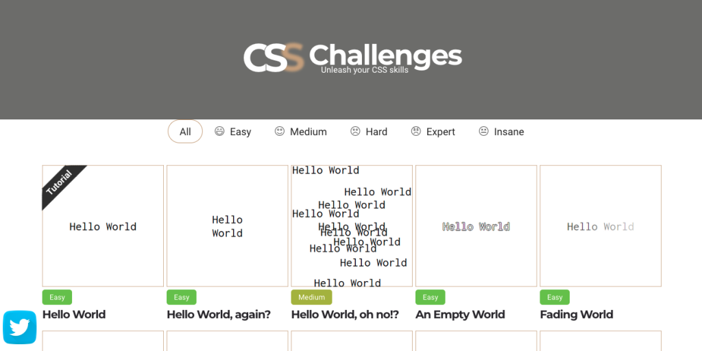 CSS Challenges Homepage