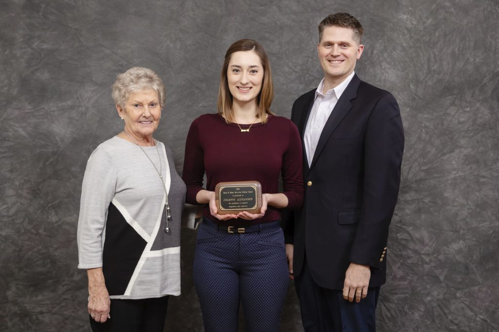 Celeste Alexander receives the David H. Baker Nutrition Scholar Award at the 2019 DNS Endowed Awards Ceremony