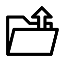 icon of file folder with an up arrow