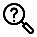 icon of a magnifying glass with a question mark