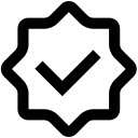 icon of badge with a checkmark