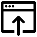 icon of file window with an up arrow