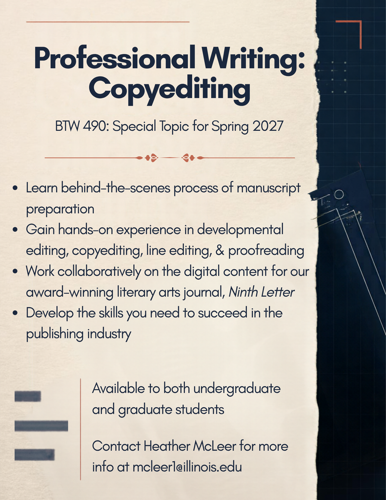 To both undergraduate and graduate students, contact Heather McLeer for more info at mcleer1@illinois.edu