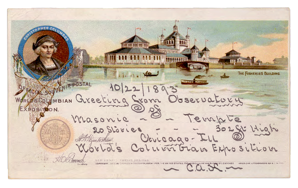 Case 2: Postcard from the World’s Columbian Exposition, 1893