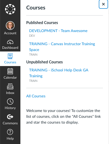 Tech Tip of the Week: Navigating Canvas Using the Sidebar – iSchool ...