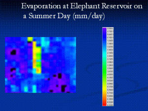 thermograph of evaporation on a summer day at Elephant Reservoir