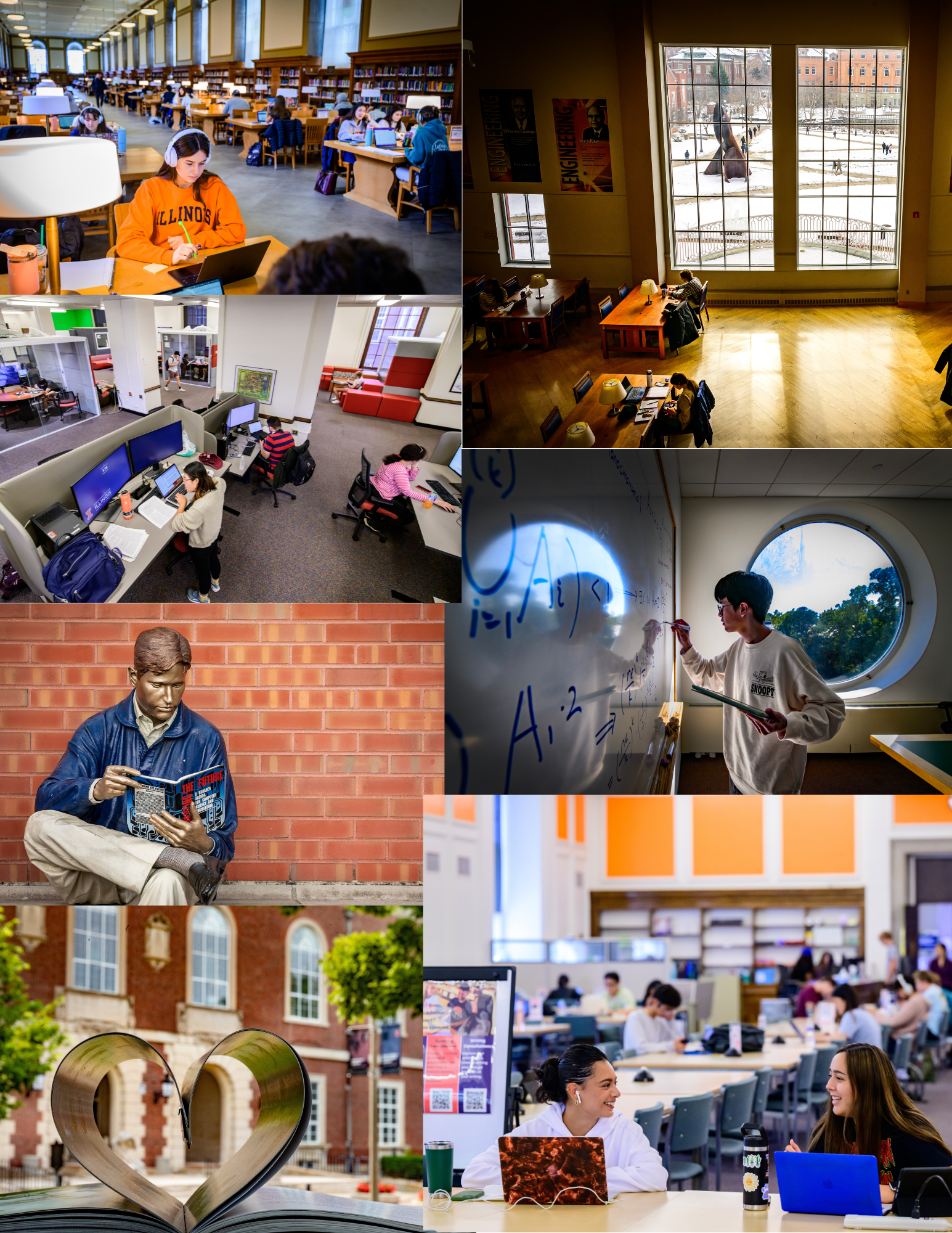 A variety of library spaces