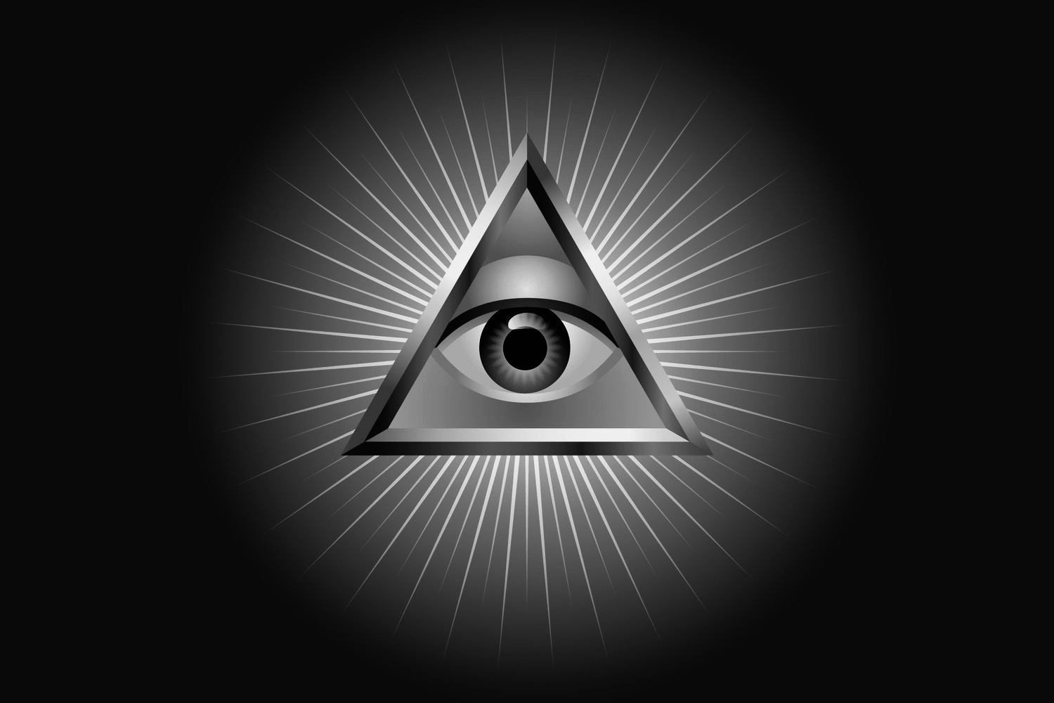 An all-seeing eye inside a creepy triangle