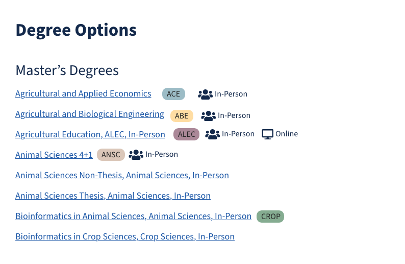 Improvements | Program Explorer | College of ACES | Illinois