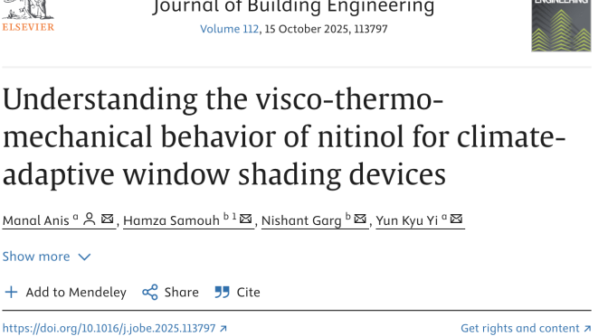 Journal Published in Building Engineering