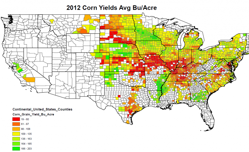 2012 Corn Yields Avg Bu Acre