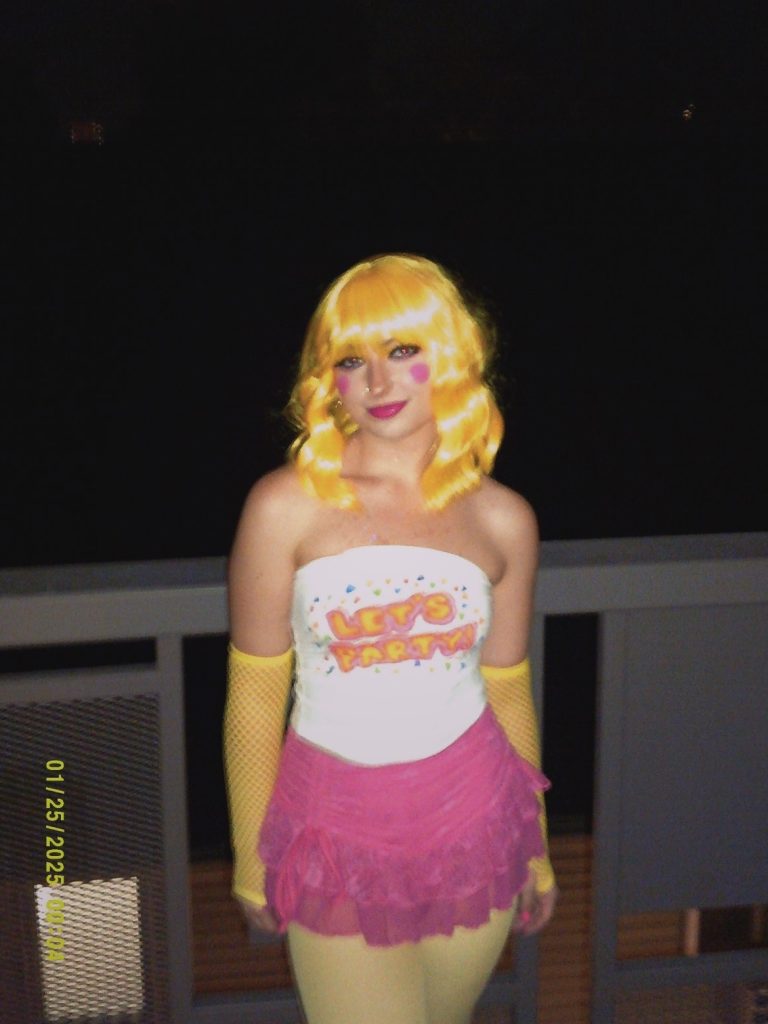 My halloween costume of Chica from Five Nights at Freddy's